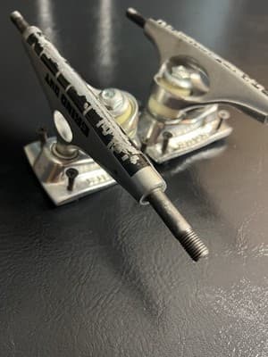 (2) Krux Grind Out Racism Standard Silver Skateboard Trucks (8.25 + 7.6) DLK K5 - Thumbnail 8