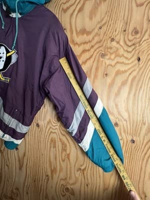 VTG Anaheim Mighty Ducks Apex One 1/4 Zip Jacket Hockey Womens/ Boys L Hooded - Thumbnail 7