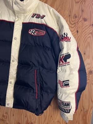 Vtg FUBU Racing 5 Automotive Applications Mens XL Down Jacket The Collection - Thumbnail 5