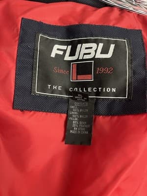 Vtg FUBU Racing 5 Automotive Applications Mens XL Down Jacket The Collection - Thumbnail 13