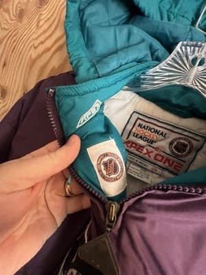 VTG Anaheim Mighty Ducks Apex One 1/4 Zip Jacket Hockey Womens/ Boys L Hooded - Thumbnail 10