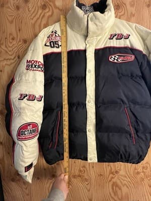 Vtg FUBU Racing 5 Automotive Applications Mens XL Down Jacket The Collection - Thumbnail 7
