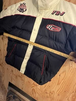 Vtg FUBU Racing 5 Automotive Applications Mens XL Down Jacket The Collection - Thumbnail 8