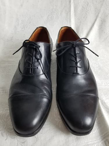 Wolf & Shepherd Black Leather Oxfords Derbys Mens 12.5 Cap Toe Dress Shoes - Thumbnail 8