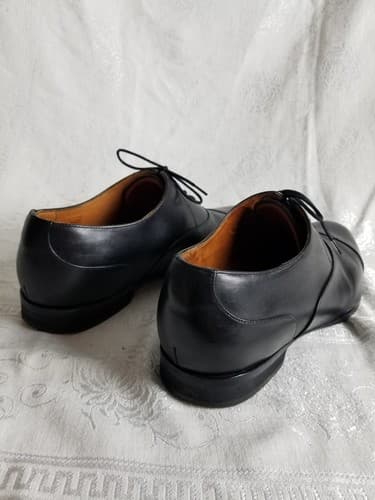 Wolf & Shepherd Black Leather Oxfords Derbys Mens 12.5 Cap Toe Dress Shoes - Thumbnail 3