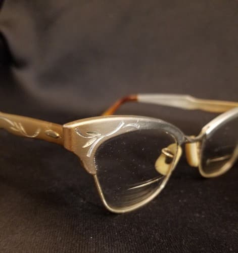 Vtg Bausch Lomb 48 Alum Eyeglasses 4 1/4 - 5 1/2 Silver /Gold Frames 1-10 12k GF - Image 1