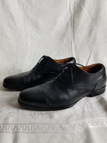 Wolf & Shepherd Black Leather Oxfords Derbys Mens 12.5 Cap Toe Dress Shoes - Thumbnail 5