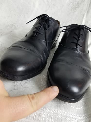 Wolf & Shepherd Black Leather Oxfords Derbys Mens 12.5 Cap Toe Dress Shoes - Thumbnail 7