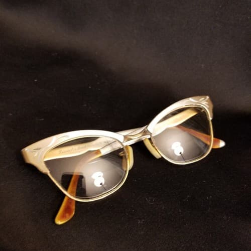 Vtg Bausch Lomb 48 Alum Eyeglasses 4 1/4 - 5 1/2 Silver /Gold Frames 1-10 12k GF - Thumbnail 2