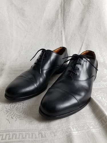 Wolf & Shepherd Black Leather Oxfords Derbys Mens 12.5 Cap Toe Dress Shoes - Thumbnail 6