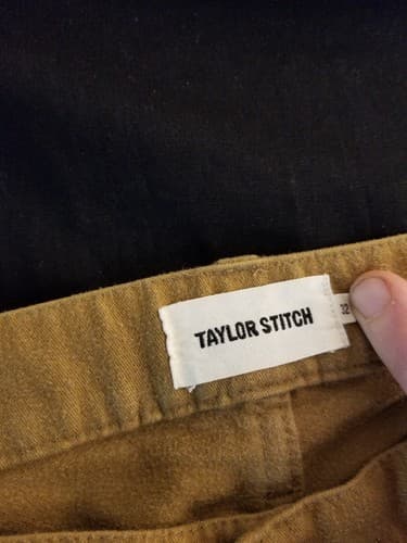 Taylor Stitch Organic Cotton Mens 32x35 Khaki Soft Casual Button Dress Pants - Thumbnail 3