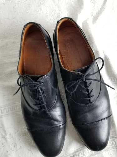 Wolf & Shepherd Black Leather Oxfords Derbys Mens 12.5 Cap Toe Dress Shoes - Thumbnail 13