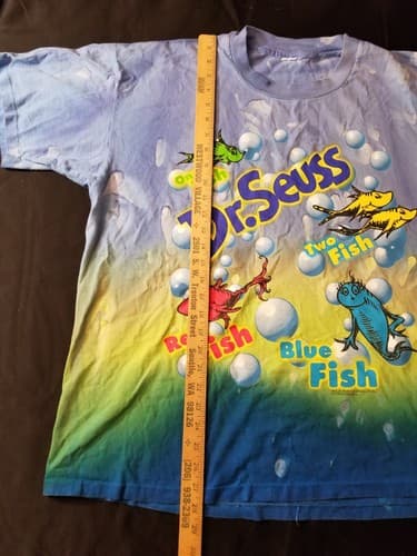 Vtg DR SUESS 1997 TWO FISH RED FISH BLUE FISH TYE DYE T SHIRT SIZE XL - Thumbnail 5