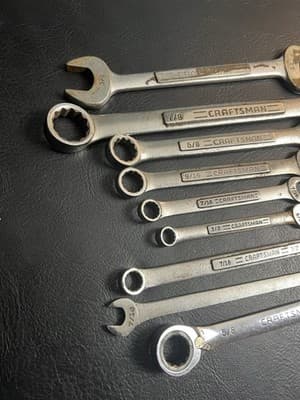 VTG Craftsman 9 PC SAE 12pt Combination Wrench Mixed Set -VA-VV-V 42417 - Thumbnail 3