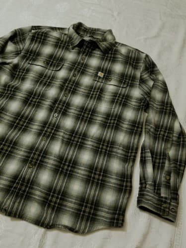 Carhartt Hubbard Flannel Shirt Mens L Heavyweight Plaid Long Sleeve Button Up - Thumbnail 2