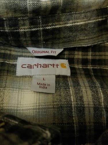 Carhartt Hubbard Flannel Shirt Mens L Heavyweight Plaid Long Sleeve Button Up - Thumbnail 6