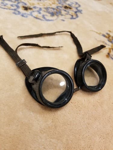 Vintage Willson Motorcycle Safety Railroad Goggles USA STEAMPUNK Wilson Glasses