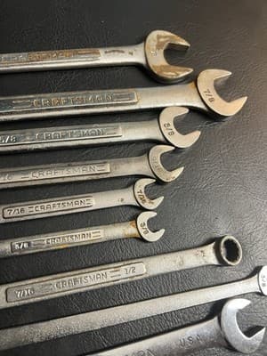 VTG Craftsman 9 PC SAE 12pt Combination Wrench Mixed Set -VA-VV-V 42417 - Thumbnail 6