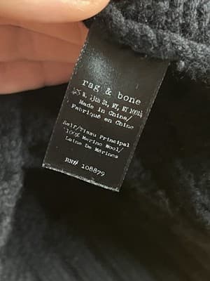 Rag & Bone Mens L Pullover Black Crew Merino Wool Sweater Cable Thick Chunky - Thumbnail 6