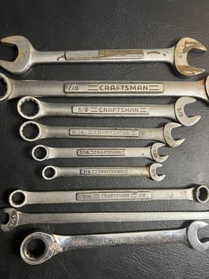 VTG Craftsman 9 PC SAE 12pt Combination Wrench Mixed Set -VA-VV-V 42417 - Thumbnail 4
