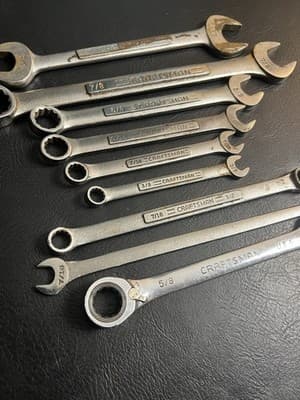 VTG Craftsman 9 PC SAE 12pt Combination Wrench Mixed Set -VA-VV-V 42417 - Thumbnail 2