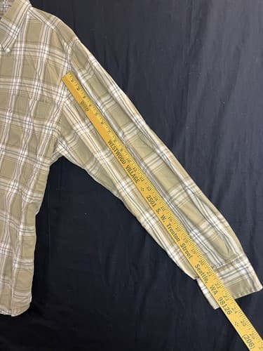 Filson Shirt Mens Large Green Brown White Flannel Long Sleeve Button Up Plaid - Thumbnail 10
