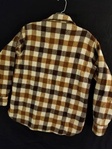 Vintage Woolrich Flannel-Shirt Brown Wool Shacket Jacket Plaid Medium 80s - Thumbnail 8