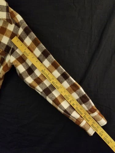 Vintage Woolrich Flannel-Shirt Brown Wool Shacket Jacket Plaid Medium 80s - Thumbnail 13
