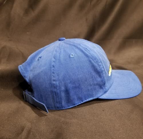 VTG 90s Nike SWOOSH Script Strapback Spellout Hat Cap Blue Cap Adjustable Rayon - Thumbnail 5