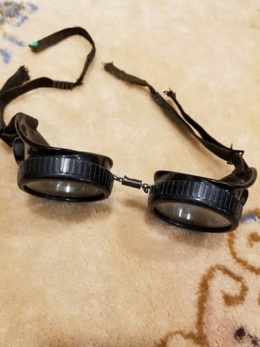 Vintage Willson Motorcycle Safety Railroad Goggles USA STEAMPUNK Wilson Glasses - Thumbnail 2