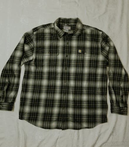 Carhartt Hubbard Flannel Shirt Mens L Heavyweight Plaid Long Sleeve Button Up - Thumbnail 8