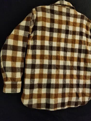 Vintage Woolrich Flannel-Shirt Brown Wool Shacket Jacket Plaid Medium 80s - Thumbnail 9