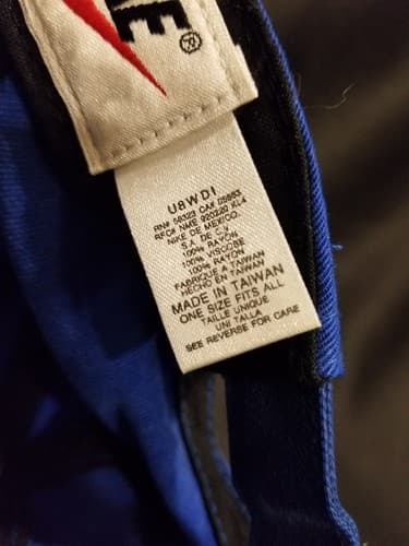 VTG 90s Nike SWOOSH Script Strapback Spellout Hat Cap Blue Cap Adjustable Rayon - Thumbnail 10