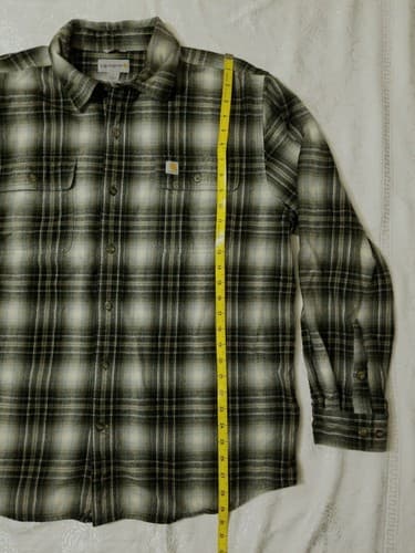 Carhartt Hubbard Flannel Shirt Mens L Heavyweight Plaid Long Sleeve Button Up - Thumbnail 3