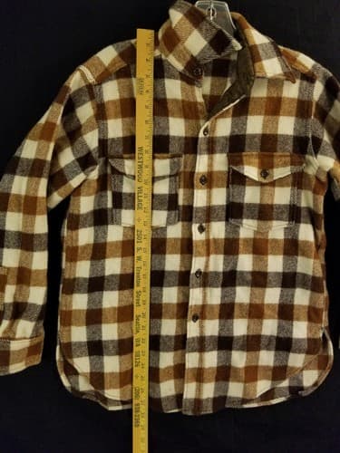 Vintage Woolrich Flannel-Shirt Brown Wool Shacket Jacket Plaid Medium 80s - Thumbnail 11