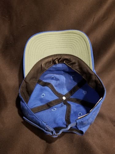 VTG 90s Nike SWOOSH Script Strapback Spellout Hat Cap Blue Cap Adjustable Rayon - Thumbnail 7