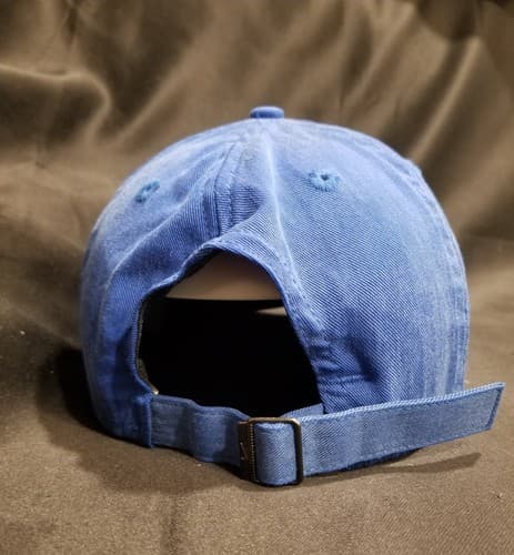 VTG 90s Nike SWOOSH Script Strapback Spellout Hat Cap Blue Cap Adjustable Rayon - Thumbnail 4