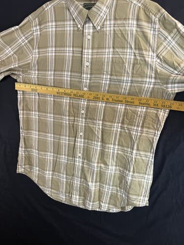 Filson Shirt Mens Large Green Brown White Flannel Long Sleeve Button Up Plaid - Thumbnail 9