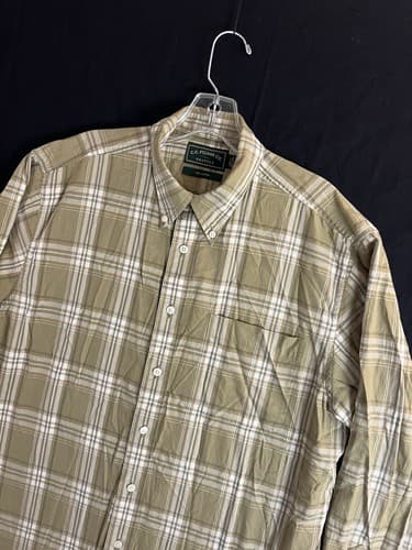 Filson Shirt Mens Large Green Brown White Flannel Long Sleeve Button Up Plaid - Thumbnail 4