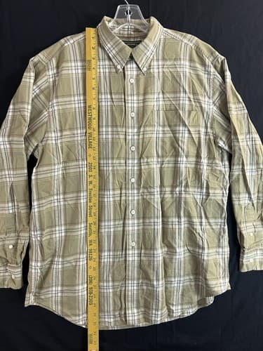 Filson Shirt Mens Large Green Brown White Flannel Long Sleeve Button Up Plaid - Thumbnail 8