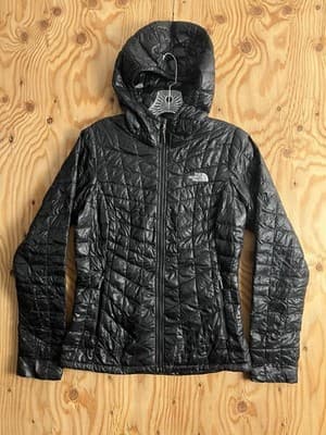The North Face Thermoball Puffer Jacket Womens XS Quilted Full Zip Black Hooded - Image 1