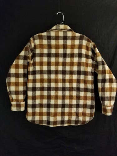 Vintage Woolrich Flannel-Shirt Brown Wool Shacket Jacket Plaid Medium 80s - Thumbnail 7