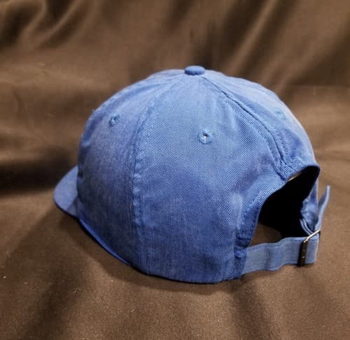 VTG 90s Nike SWOOSH Script Strapback Spellout Hat Cap Blue Cap Adjustable Rayon - Thumbnail 3