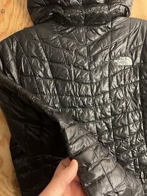 The North Face Thermoball Puffer Jacket Womens XS Quilted Full Zip Black Hooded - Thumbnail 15