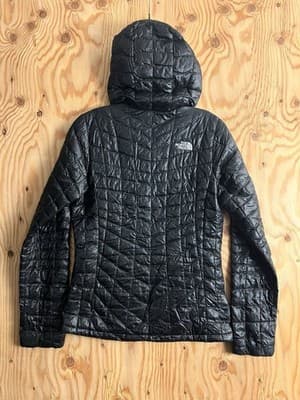 The North Face Thermoball Puffer Jacket Womens XS Quilted Full Zip Black Hooded - Thumbnail 13