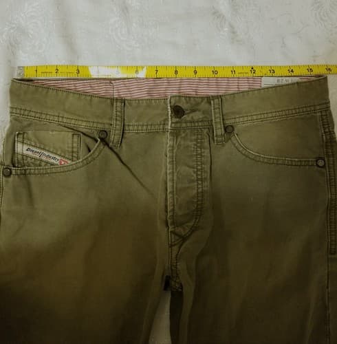 Men's RARE Green Diesel Viker A Trousers Regular Straight Pants W28 L30 - Thumbnail 3