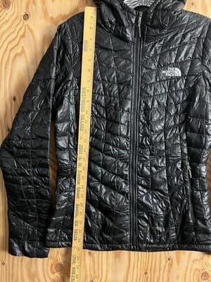 The North Face Thermoball Puffer Jacket Womens XS Quilted Full Zip Black Hooded - Thumbnail 4