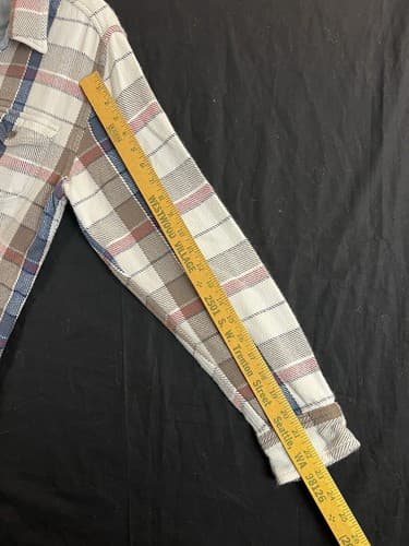 Outerknown Gray / White Red Blue Plaid Blanket Button Down Shirt Long Sleeve - Thumbnail 11