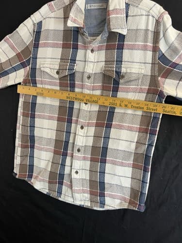 Outerknown Gray / White Red Blue Plaid Blanket Button Down Shirt Long Sleeve - Thumbnail 10