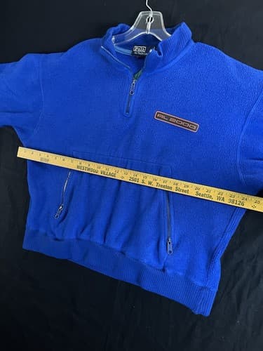 VTG 90s RL 2000 POLO Ralph Lauren Sz S Thick Ski Sweater Cobalt Blue Classic 1/4 - Thumbnail 6